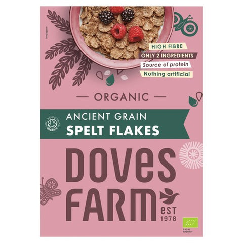 Doves Farm Organic Ancient Grain Spelt Flakes 375g (Pack of 3)