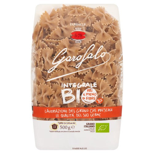 Garofalo Wholewheat Organic Farfalle Dry Pasta 500g (Pack of 3)
