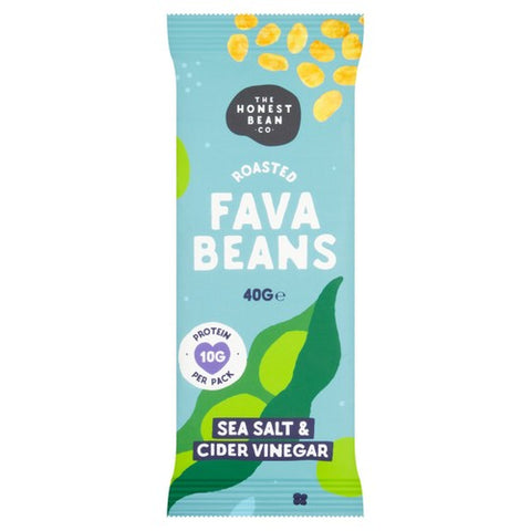 Honest Bean Co Roasted Fava Bean Sea Salt & Cider Vinegar 40g (Pack of 6)