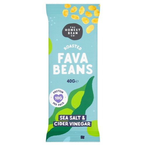 Honest Bean Co Roasted Fava Bean Sea Salt & Cider Vinegar 40g (Pack of 6)