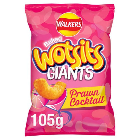 Walkers Wotsits Giants Prawn Cocktail Snacks Crisps 105g (Pack of 3)