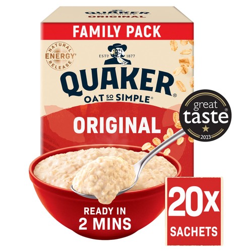 Quaker Oat So Simple Family Pack Original Cereal 20 x 27g (Pack 3)