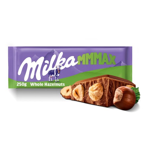 Milka Max Hazelnut Chocolate Bar 250g (Pack of 3)