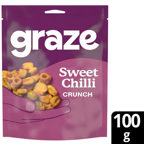 Graze Sweet Chilli Crunch Sharing Bag Snack 100g (Pack of 3)
