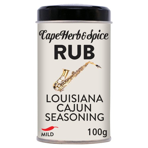 Cape Herb & Spice Louisiana Cajun Seasoning Rub Tin 100g (Pack of 2)
