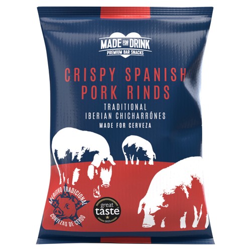 Made For Drink Spanish Pork Crackling (cortezas de cerdo) 25g (Pack of 6)
