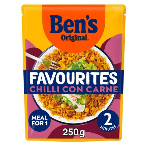 Ben's Original Favourites Risotto Ready Meal Chilli con Carne 250g (Pack of 2)