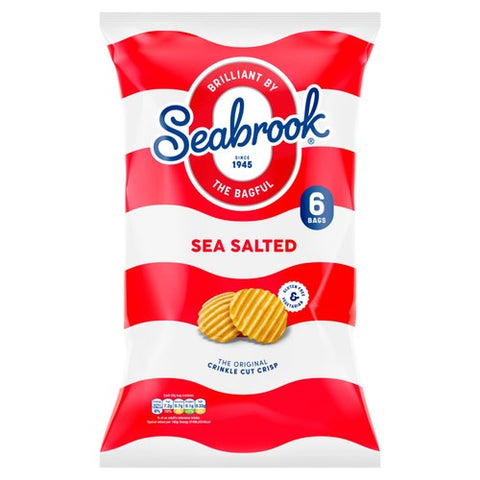 Seabrook Crinkle Cut Sea Salt Crisps 6 x 25g (Pack of 3)