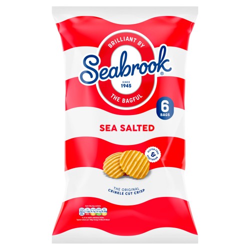 Seabrook Crinkle Cut Sea Salt Crisps 6 x 25g (Pack of 3)