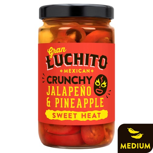 Gran Luchito Crunchy Sliced Jalapeno Pineapple for Fajita Taco 215g (Pack 3)