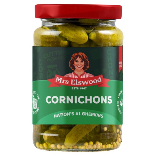 Mrs Elswood Cornichons 215g (Pack of 2)