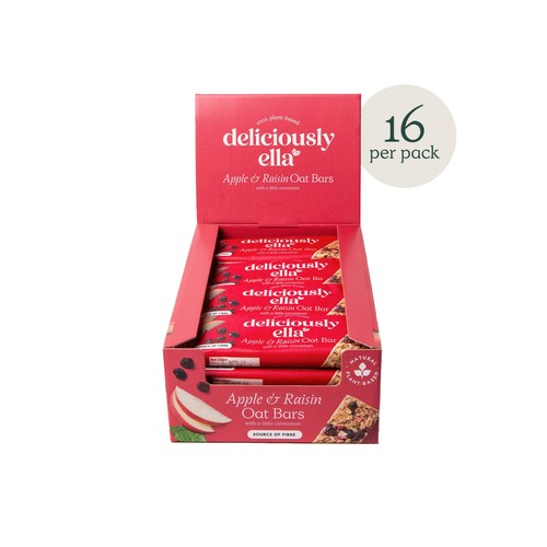 Deliciously Ella Apple, Raisin & Cinnamon Oat Bar case 16 x 50g (Pack of 3)