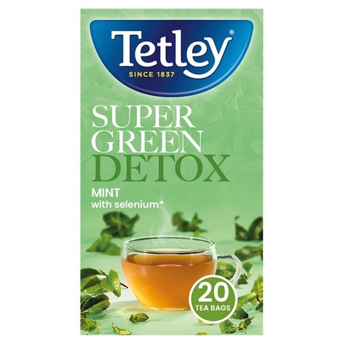 Tetley Super Green Detox Mint Tea Bags 20's (Pack of 3)