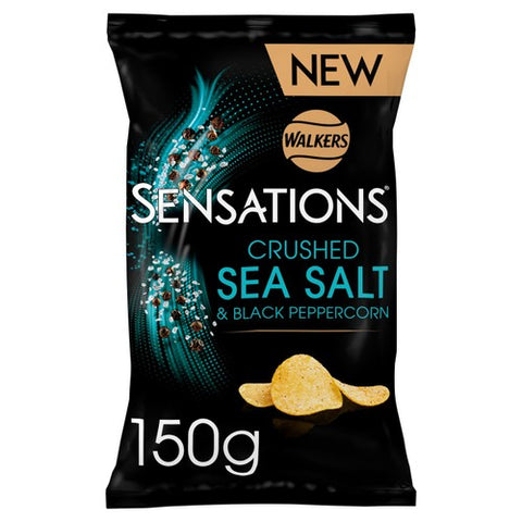 Walkers Sensations Salted & Black Peppercorn Sharing Crisps 150g (Pack of 3)