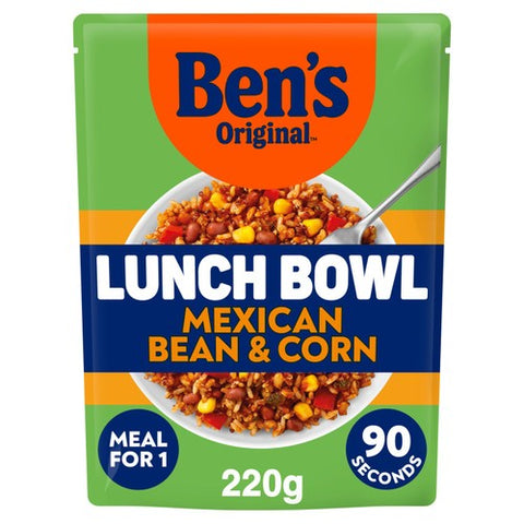 Ben's Original Lunch Bowl Ready Meal Mexican Style Beans & Corn 220g (Pack of 2)