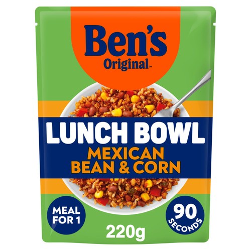 Ben's Original Lunch Bowl Ready Meal Mexican Style Beans & Corn 220g (Pack of 2)