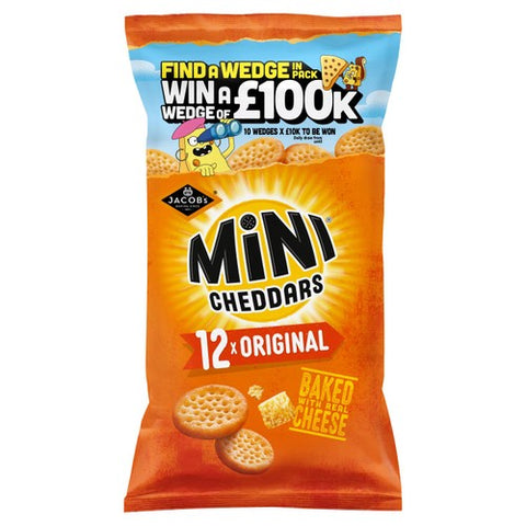 Jacob's Mini Cheddars Original Multipack Baked Snacks 12 x 23g (Pack of 3)