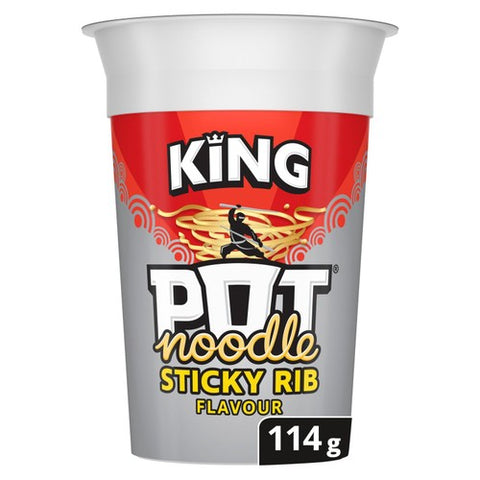 King Pot Noodle Sticky Rib 114g (Pack of 3)