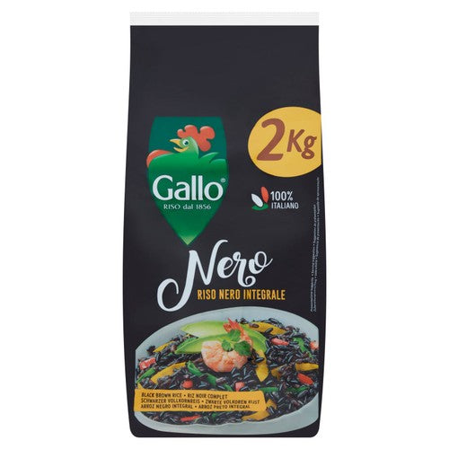 Riso Gallo Black Wholegrain Rustico rice 2kg (Pack of 2)