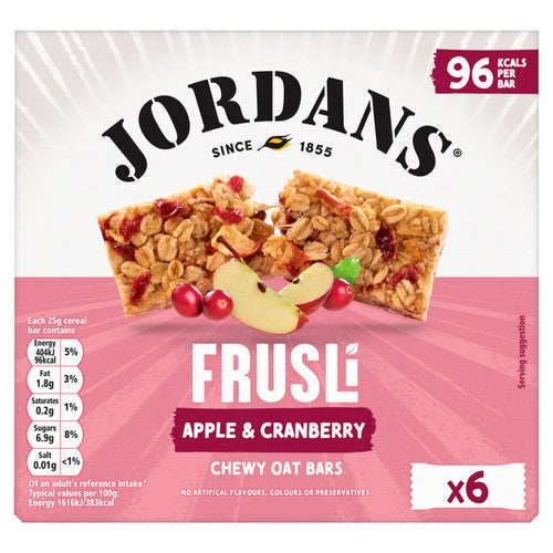 Jordans Frusli Cranberry & Apple Chewy Cereal Bars 6 x 25g (Pack of 3)