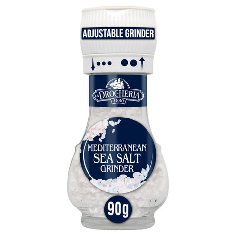 La Drogheria Mediterranean Sea Salt Mill Adjustable Grinder 90g (Pack of 2)