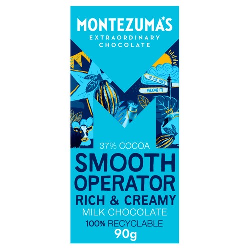 Montezuma's Operator Organic 37% Rich Creamy Milk Chocolate Bar 90g (Pack 3)