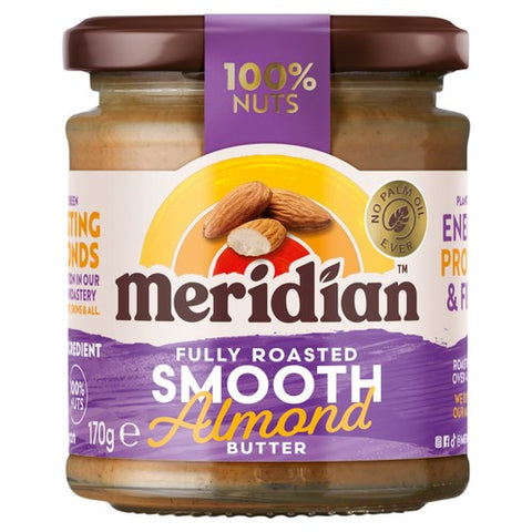 Meridian Almond Butter Smooth 100% Nuts 170g (Pack of 2)