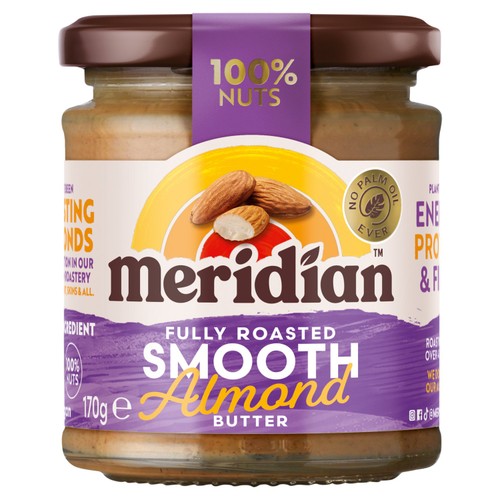 Meridian Almond Butter Smooth 100% Nuts 170g (Pack of 2)
