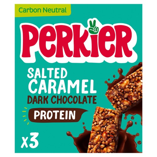 Perkier Salted Caramel & Dark Chocolate Vitamin Bars 3 x 37g (Pack of 3)