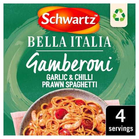 Schwartz X Bella Italia Gamberoni Garlic Chilli Prawn Spaghetti 35g (Pack 3)