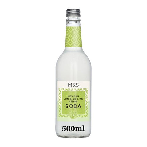 M&S Mexican Lime & Sicilian Lemon Soda 500ml (Pack of 6)
