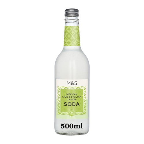 M&S Mexican Lime & Sicilian Lemon Soda 500ml (Pack of 6)