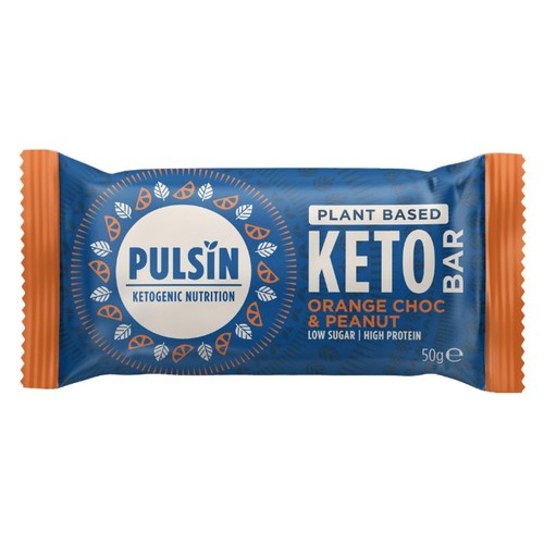 Pulsin Orange Choc & Peanut Vegan Keto Bar 50g (Pack of 3)
