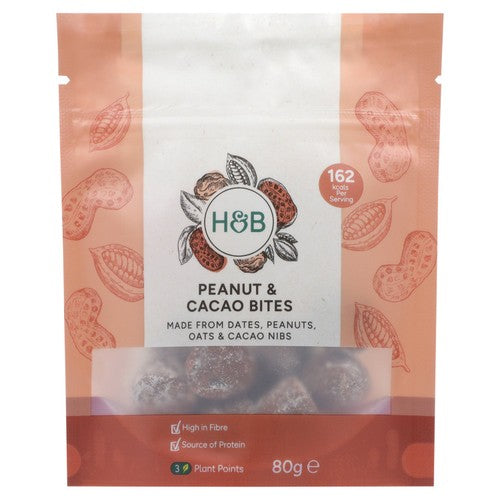 Holland & Barrett Peanut & Cacao Bites 80g (Pack of 3)