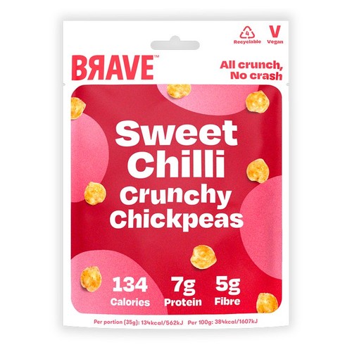 BRAVE Roasted Chickpeas Sweet Chilli 35g (Pack of 3)