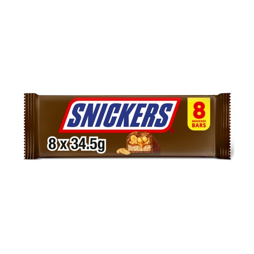 Snickers Caramel Nougat Peanuts Milk Chocolate Snack Bars Multipack (Pack 3)