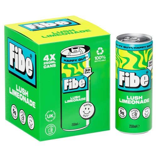 Fibe Lush Limeonade 4 x 250ml (Pack of 2)