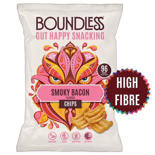 Boundless, Smoky Bacon Chips, Sharing Bag 80g (Pack of 6)
