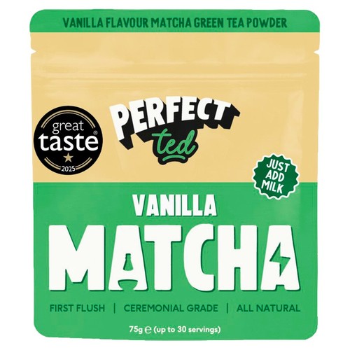 Perfect Ted Matcha Powder Vanilla Bean 75g (Pack of 2)