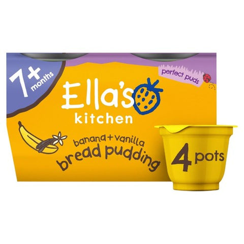 Ella's Kitchen Organic Banana Bread Pudding 7m+, 4 x 80g (Pack 2)