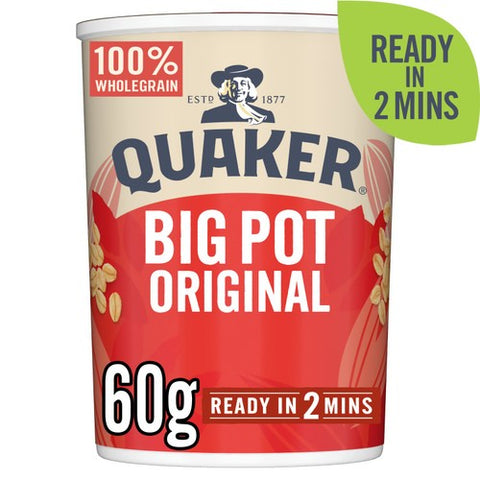 Quaker Oat So Simple Original Porridge Cereal Big Pot 60g (Pack of 3)