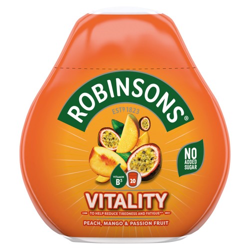 Robinsons Mini Vitality Peach, Mango Passion Fruit Squash 66ml (Pack 3)
