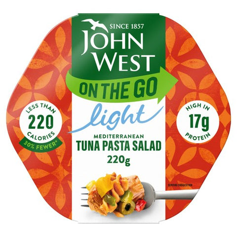 John West On The Go Mediterranean Tuna Pasta Salad 220g (Pack of 2)