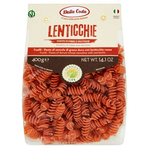 Dalla Costa Harmony Life Pasta Fusilli with Red Lentils 400g (Pack of 3)