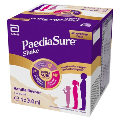 PaediaSure Shake Vanilla Drink, 1-10 Yrs Multipack 4 x 200ml (Pack 2)