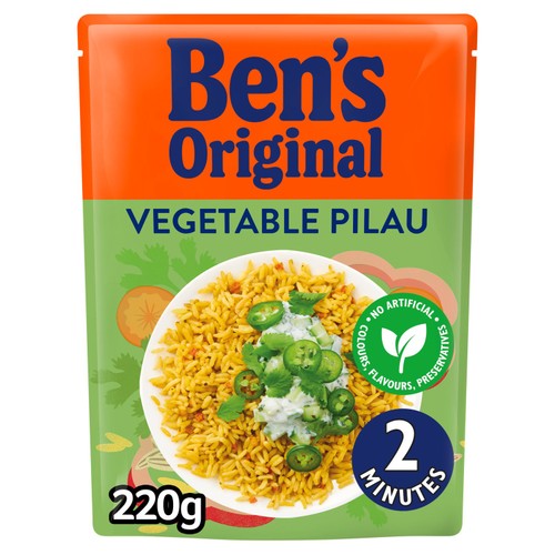Ben's Original Vegetable Pilau Microwave Rice 220g (Pack of 2)