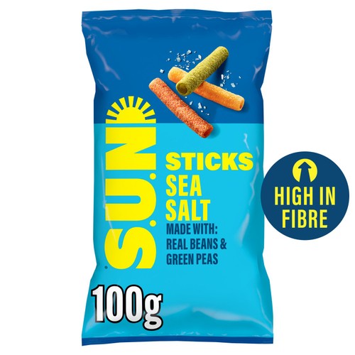 SUN Sea Salt Sticks Sharing Bag Crisps 100g (Pack of 6)