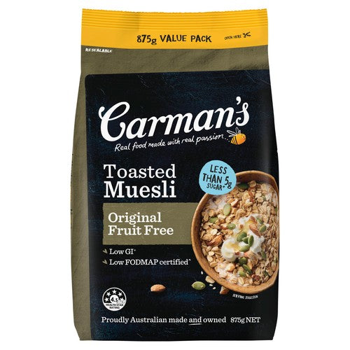 Carmans Kitchen Original Muesli Bag 875g (Pack of 3)