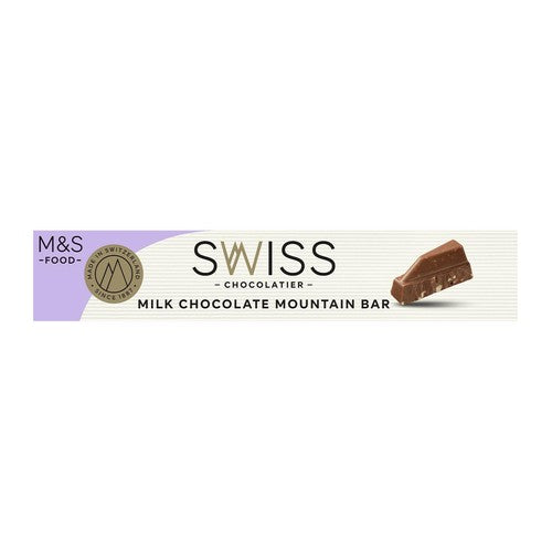 M&S Swiss Milk Chocolate Mountain Bar 100g (Pack of 3)