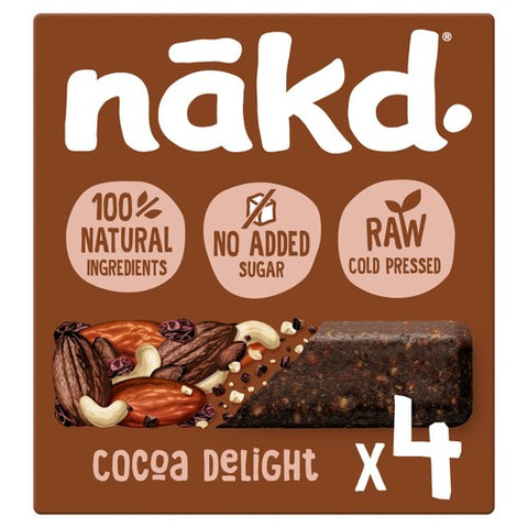 nakd. Cocoa Delight Fruit & Nut Bars Multipack 4 x 35g (Pack of 3)